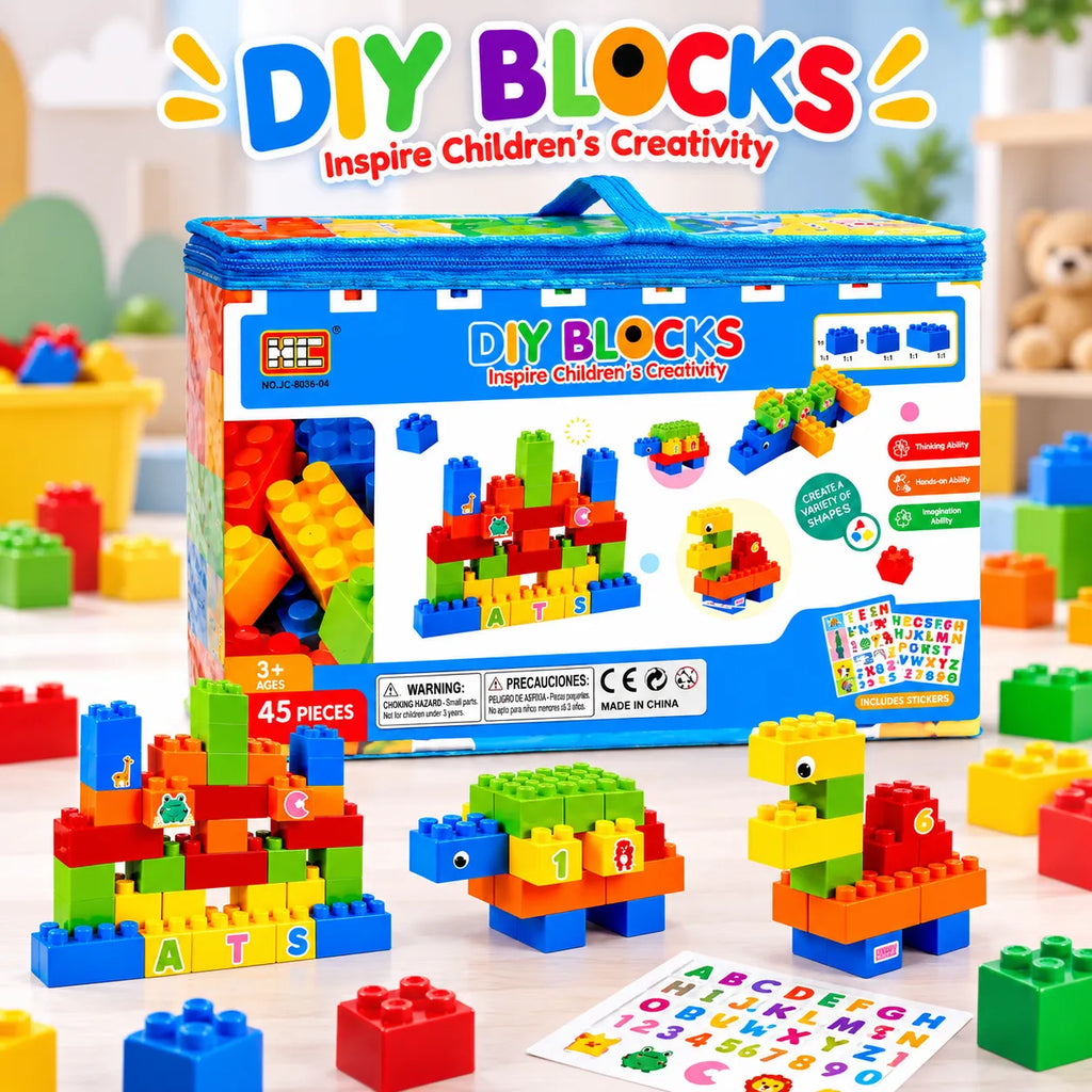 Bloques Didácticos de Construcción DIY Blocks – 45 Piezas