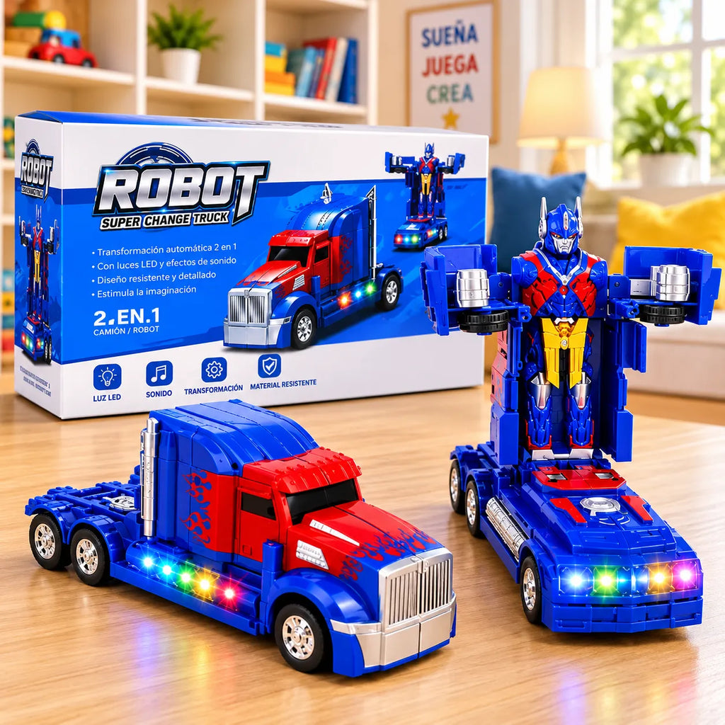 Camión Robot Transformable 2 en 1 con Luces