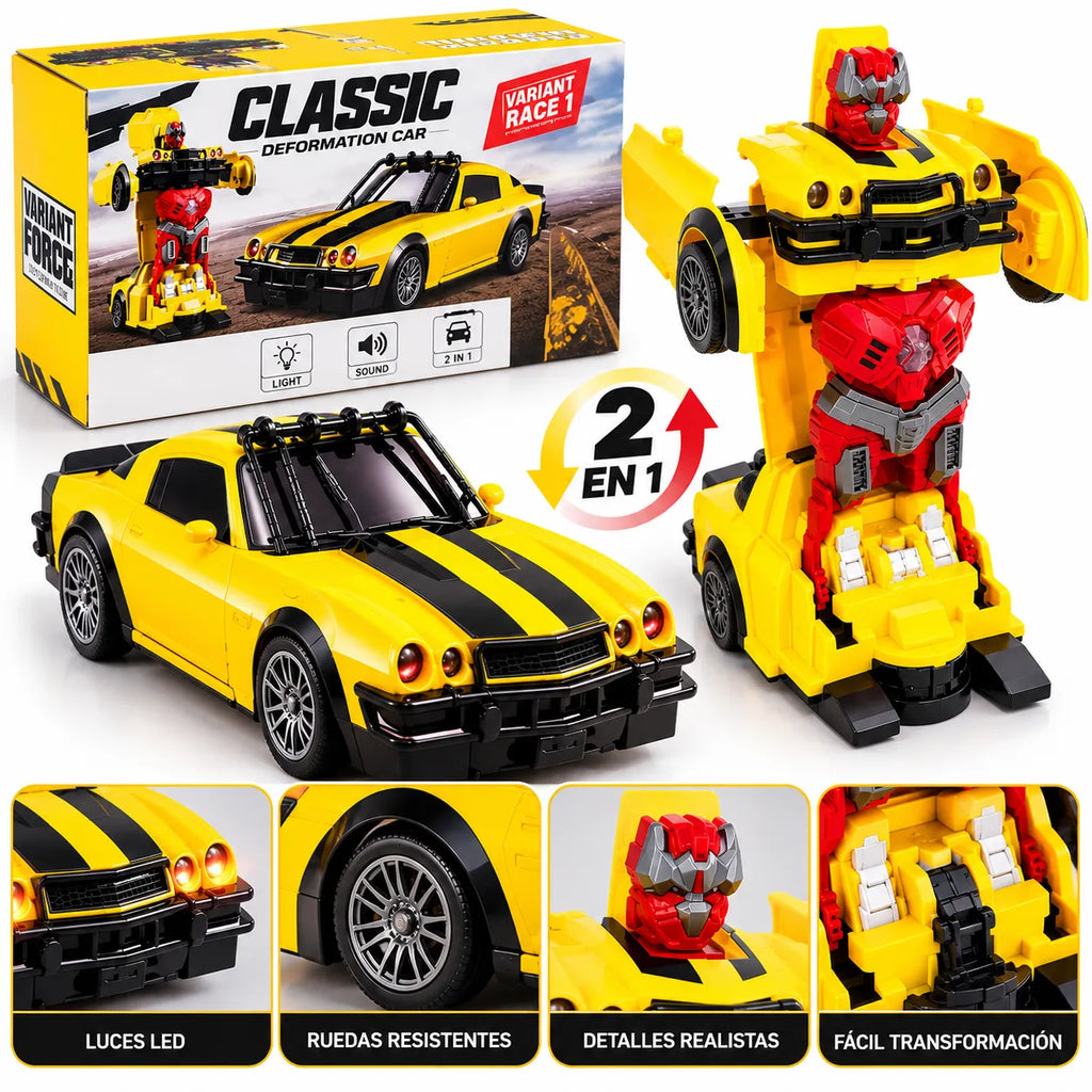 Carro Robot Transformable 2 en 1 – Amarillo