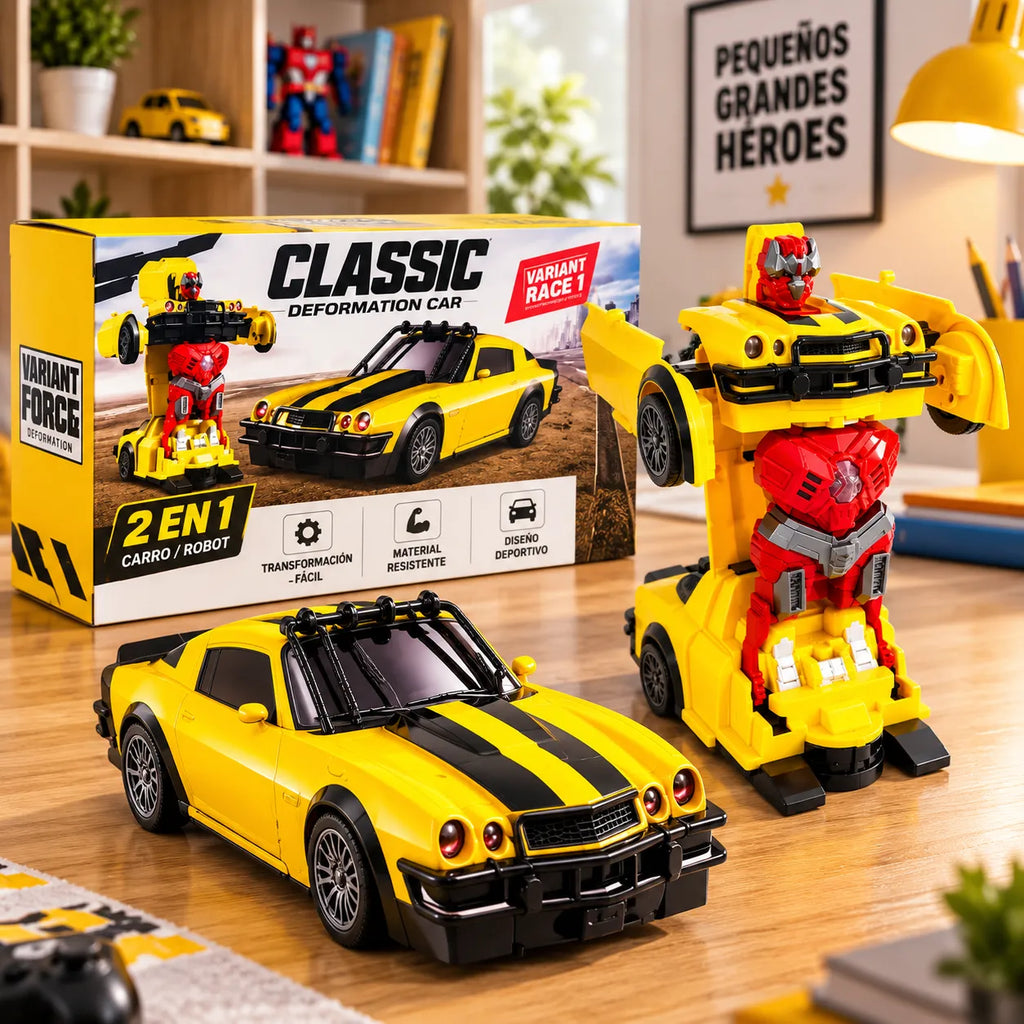 Carro Robot Transformable 2 en 1 – Amarillo