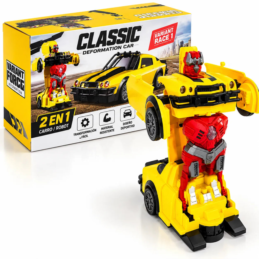 Carro Robot Transformable 2 en 1 – Amarillo