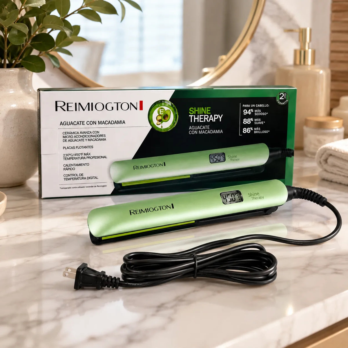 Plancha Alisadora Reimiogton Aguacate + Macadamia S9960A