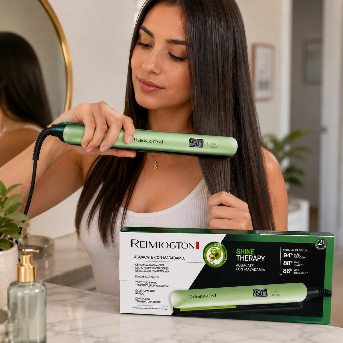 Plancha Alisadora Reimiogton Aguacate + Macadamia S9960A