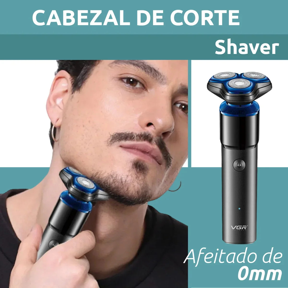 Afeitadora VGR V-325 Recargable | 3 Cabezales Flotantes 360°