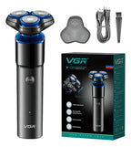 Afeitadora VGR V-325 Recargable | 3 Cabezales Flotantes 360°