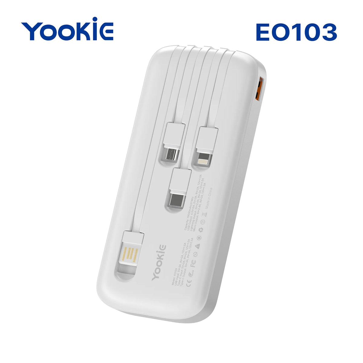 Power Bank Yookie EO103 10.000 mAh | Carga Rápida 22.5W
