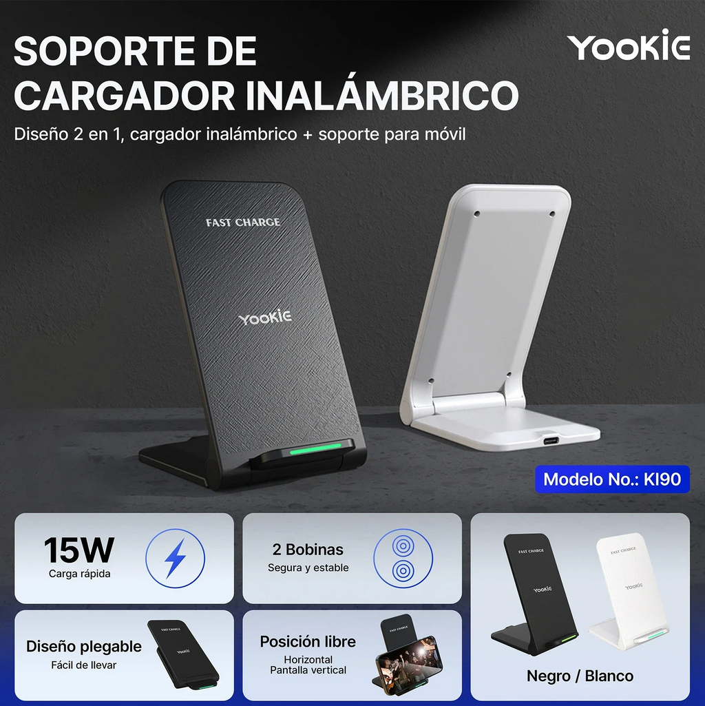 Soporte cargador inalambrico | Yookie KI90