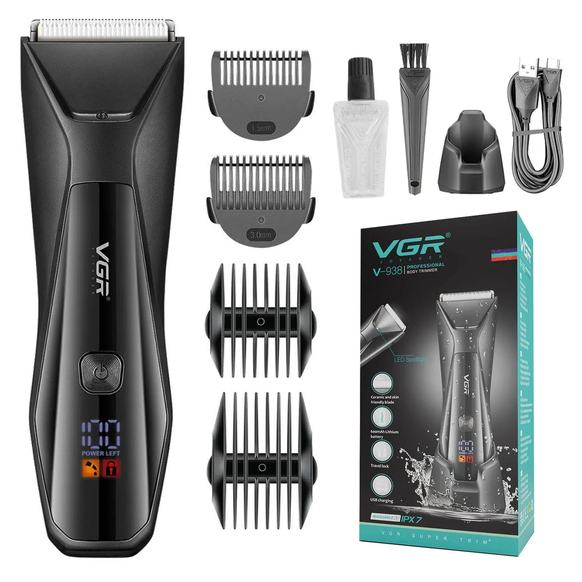 Afeitadora VGR V-938 | Potencia y Precisión en Cada Corte